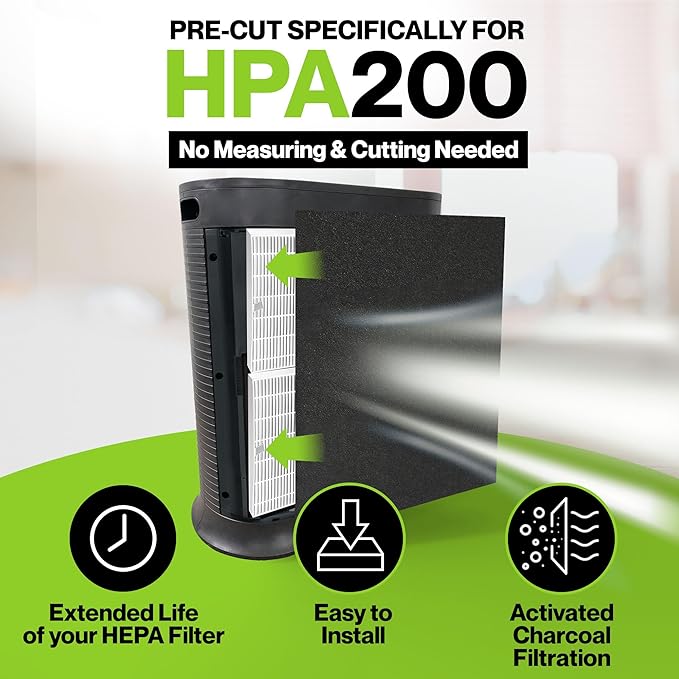 Durabasics 8 Pack Replacement Prefilter for Honeywell HPA200 | Carbon Pre Filter Replacements for Honeywell Prefilter A, Air Filter A, HRF AP1, HRF-A200, and HPA200 Filters