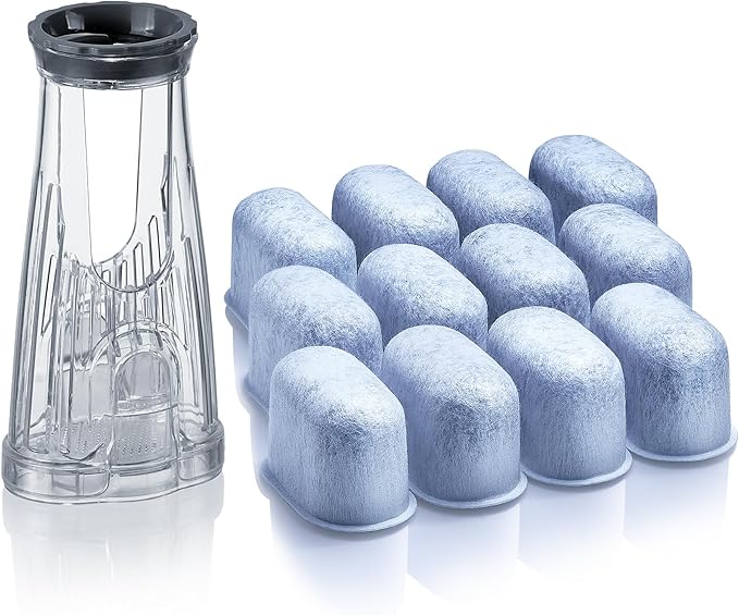 Water Filter Holder and 12 Water Filters for Keurig K-Compact, K-Duo Hot & Iced, K-Duo, K-Duo Essentials, K-Latte - for Use in All Keurig Brewers with Water Reservoir Shorter than 8” Tall