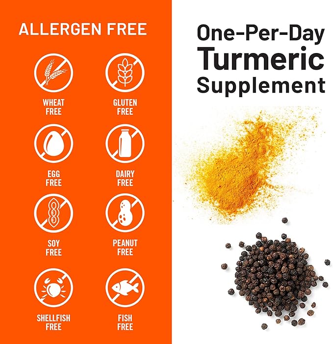 NatureWise Turmeric Curcumin 500mg with Black Pepper Softgels - Extra Strength, Enhanced Absorption - 95% Curcuminoids & BioPerine for Immune Support - Gluten-Free, Non-GMO - 30 Count[1-Month Supply]