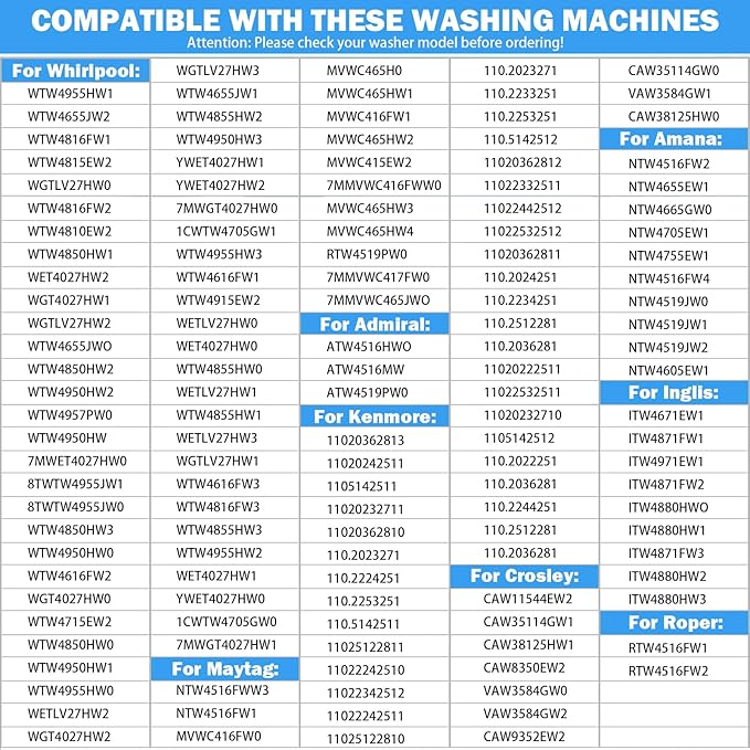 W10919003 W10775446 Washer Drain Pump Assembly Compatible with Whirlpool Kenmore Maytag Crosley Amana Top Load Clothes Washing Machine Replacement Parts AP6038235 EAP11770076 PD00042517 PS11770076