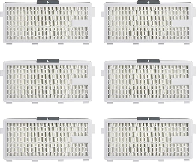 Fette Filter - HEPA Filters Compatible with Miele AirClean SF-HA 50 Filter for Model # S4, S5, S6, S8, S8000, S8999, S6000, S6999, S5000, S5999, S4000, S4999, Complete C2 & C3 (Pack of 6)