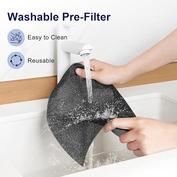 Tolife Powerful Air Purifiers for Home Large Room Up to 2000 Ft²Pets with Washable Filter, Sleep Mode, Timer, HEPA Filter Pet Air Purifier for Bedroom,White