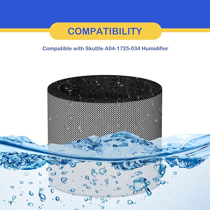 2 Pack A04-1725-034 Humidifier Evaporator Pad Filter Replacement Compatible with Skuttle A04-1725-034 Humidifier, A04-1725-034 Water Panel, No Clips