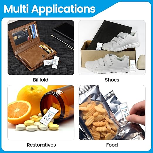 2000Pcs 0.5g Desiccant Deodorizer Sachet, High Absorption Capacity for Moisture & Odor, Food Safe Silica Gel & Coconut Shell Activated Carbon Packs for Storage