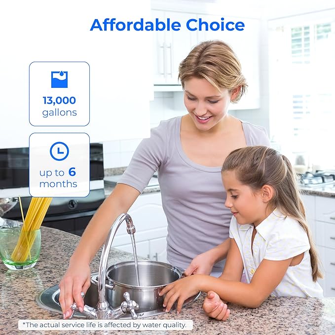 Waterdrop 5 Micron 10" x 2.5" Whole House Water Filter Replacement Cartridge, Sediment Water Filter Replacement for Any 10 inch RO Unit, Aqua-Pure® AP110, Culligan® P5, WHKF-GD05, 4 Pack