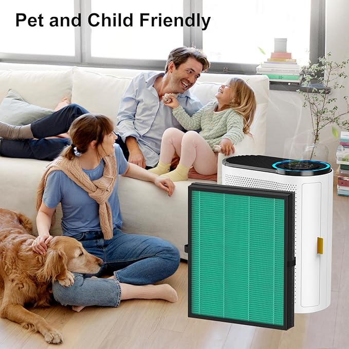 2-Pack MK04 Air Filter Replacement, Compatible with MK04 MG04JH Air Purifier Models, 4-in-1 H13 True HEPA Filter for Pet Dander, Dust, Pollen, and Hair – Pet Dander Version