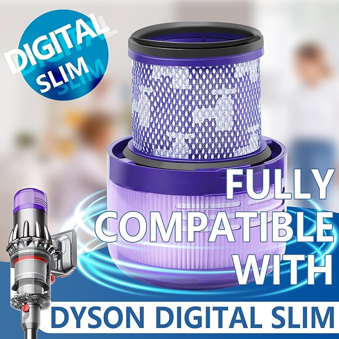 3 Packs SV18 Filter Replacement Compatible with Dyson Digital Slim/SV18 Replacement Spare Cordless Vacuum, Part No.970612-01 for Dyson Digital Slim Filter