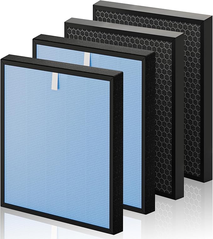 HSP001 Filter Replacements Compatible with HATHASPACE HSP001 Air Purifier, 4 in 2 H13 True HEPA and Activated Carbon Filter, 2 Pack