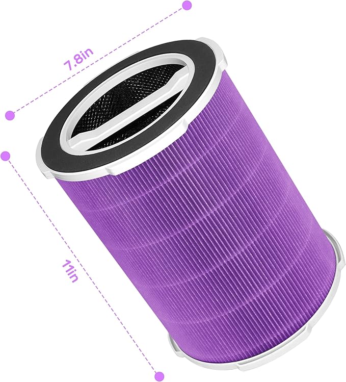 P200/P200S Replacement Filter Compatible with Welov Air Purifiers P200S P200 Pro, 4-stage Filtration with Activated Carbon Filter, 2 Count