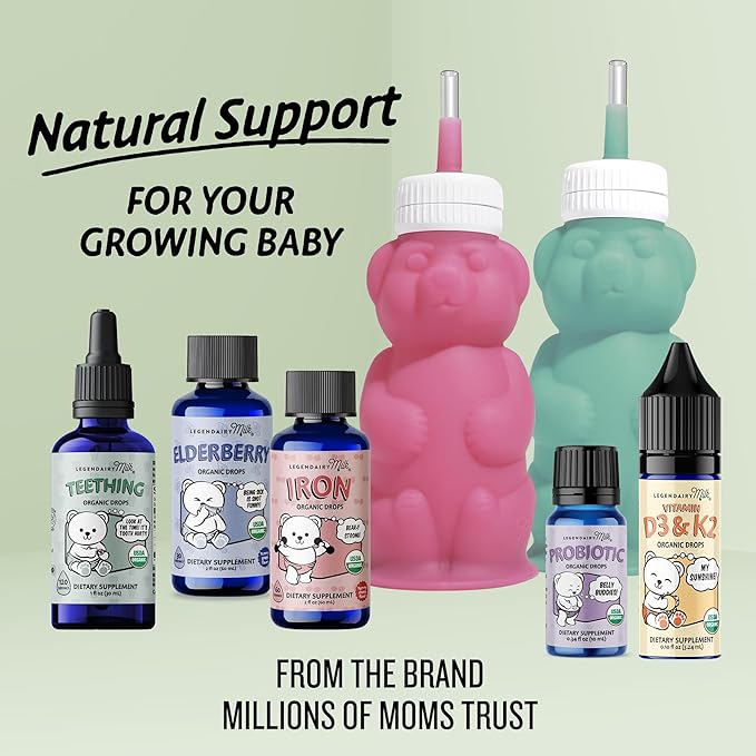 Legendairy Milk Organic Baby Vitamin D3 K2 Liquid Drops, 400 IU of Baby Vitamin D Drops for Infants - Vitamin D for Newborns, Toddlers, and Kids - Vegan, 90 Servings