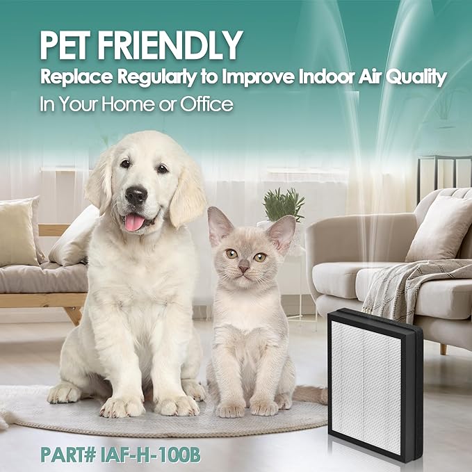 Idylis Air Purifier Replacement Filter B for Filtrete and Idylis IAP-10-050 IAP-10-125 IAP-10-150 AC-2125 AC-2126 IAPC-40-140 Air Purifier with Idylis Filters IAF-H-100B, 4 Main Filter & 4 Pre-filter