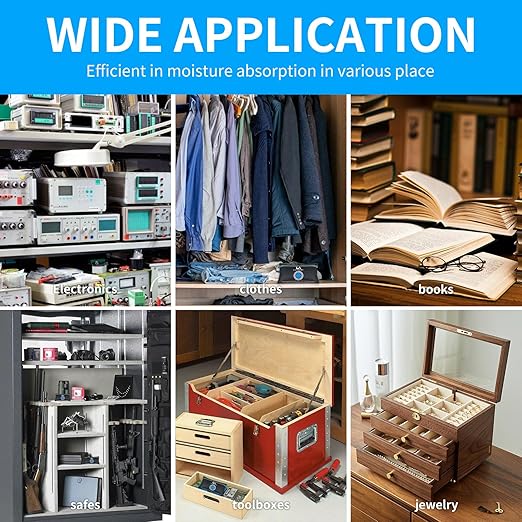 200g Rechargeable Desiccant, Moisture Absorbing Bag Reusable & Absorbs Moisture & Humidity, Rechargeable Dehumidifier Bag for Gun Safe,Cars,Bins,Totes,Food Storage,Clothes,Suitcase(2, Black)