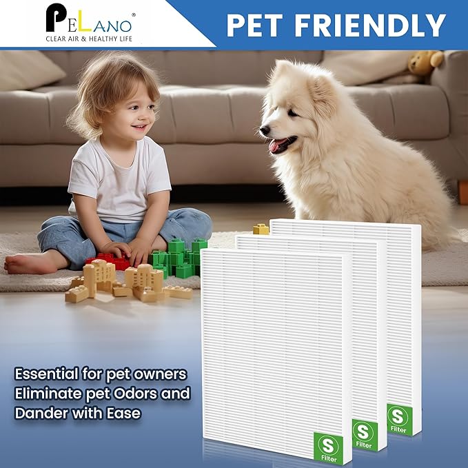 3 Pack C545 HEPA Replacement Filter S Compatible with Winix C545, B151, P150, 9300, Hepa Filter S, Part Number 1712-0096-00 and 2522-0058-00