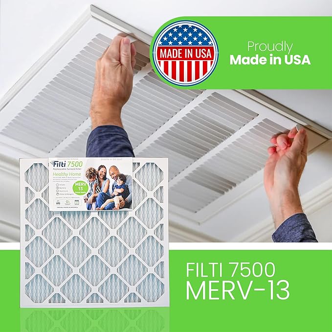FILTI 20x25x1 Air Filter MERV 13 | Pleated Home Air Filter | HVAC AC Furnace Filter MADE IN USA (4 Pack)