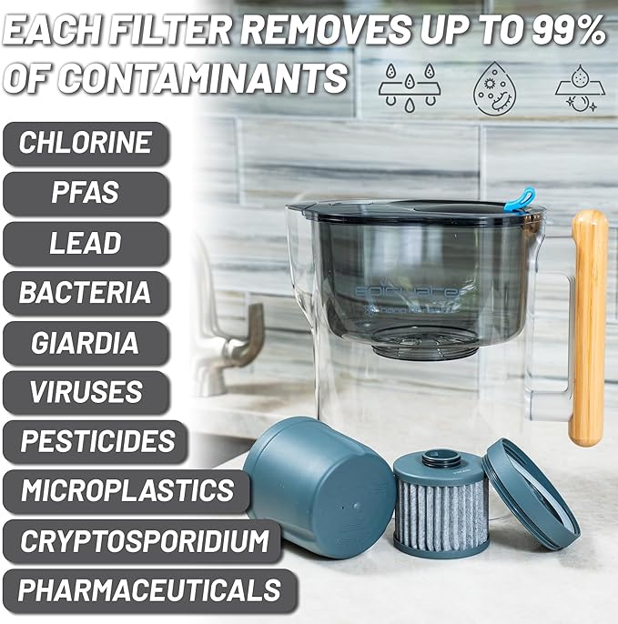 Epic Water Filters REPLACEMENT FILTER for Epic Nano Water Filter Pitcher or Dispenser. Nanofiltration Removes Bacteria, Virus, Cyst, Lead, Chromium 6, PFOS, PFOA, Heavy Metals, Pesticides