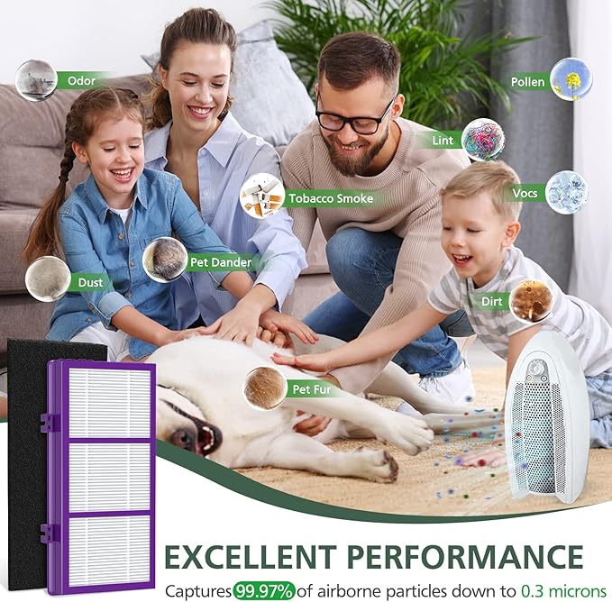 HAPF300AP Performance Plus Replacement Filter for Holmes AER1 HAPF300AP-U4 air cleaner, 4 True HEPA+ 8 Carbon Pre Filters