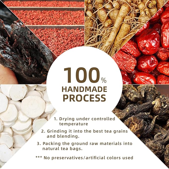 Veyorra Ginseng Six Treasure Tea - Traditional Chinese Herbal Blend, Kidney Tea, Healthy Tea for Men and Women(110Bags)