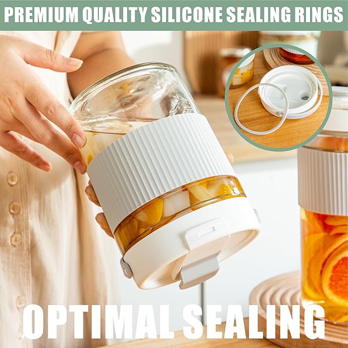 2-Pack Glass Mason Jar Water Pitcher with Lids, 40FL OZ (1200ML) - Large Wide Mouth, Pour Spout & Handle for Cold Brew Tea, Iced Coffee & Cold Drinks - Ideal for Refrigerators & Kitchens containers