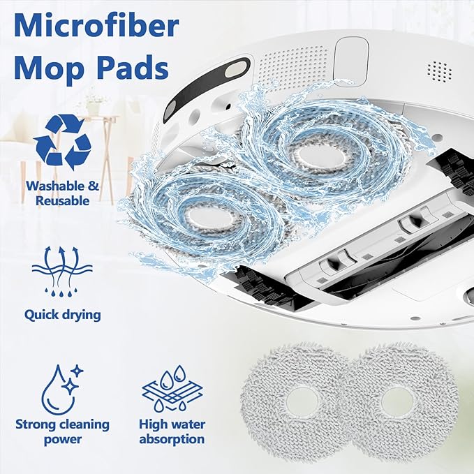 21 Pack T30S Replacement Parts for ECOVACS DEEBOT T30S/T30S Pro Robot Vacuum Accessories Kit, Includes 1 Main Brushes, 4 HEPA Filters, 4 Mop Cloth Pads, 6 Dust Bags, 6 Side Brushes