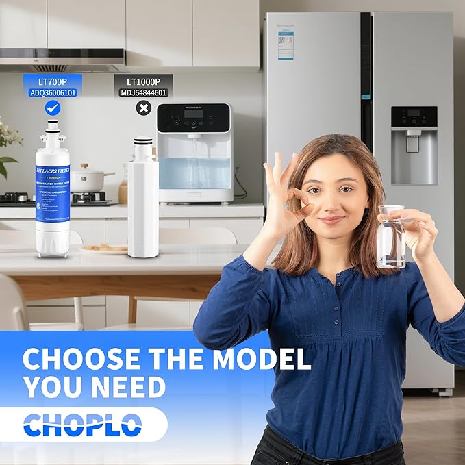 Water Filter Compatible with LG LT700P, LT700PC, ADQ36006101, ADQ36006101-s, Kenmore 9690, 469690, LFXS29766S, 2 Pack, By CHOPLO