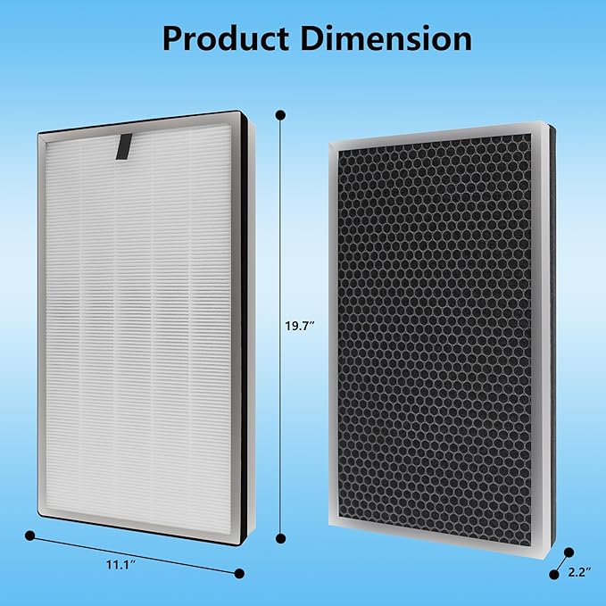 112 Replacement Filter Compatible with MA Series 112 V2.0 Air Purifier, 3-in-1 H13 Filtration True HEPA Activated Carbon Filter, (4 Pack)