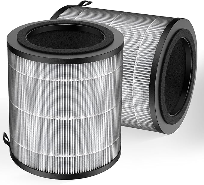 JF100 Replacement Filter, Compatible with JF100 Air Purifier, 3-in-1 Pre-Filter, H13 True HEPA and Activated Carbon Filtration System, 2 Pack