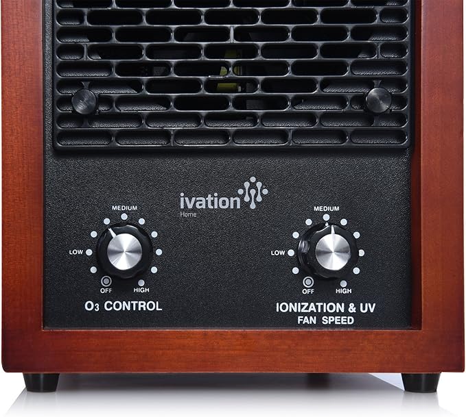 Ivation 5-in-1 HEPA Air Purifier & Ozone Generator, Ionizer & Deodorizer for Up to 3,700 Sq/Ft – Included HEPA, Carbon and Photocatalytic Filters, with UV Light and Negative Ion Generator