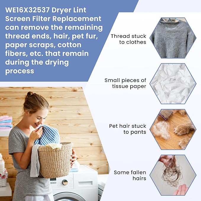 WE16X32537 WE16X29597 Dryer Lint Screen Filter Replacement Compatible for G-E GFD85ESMN1RS GFD85ESPN1DG GFD85GSPN1DG GFD85GSPN1RS GFD55ESPR1RS ect Appliances Dryer Lint Filter Screen-by MIFLUS