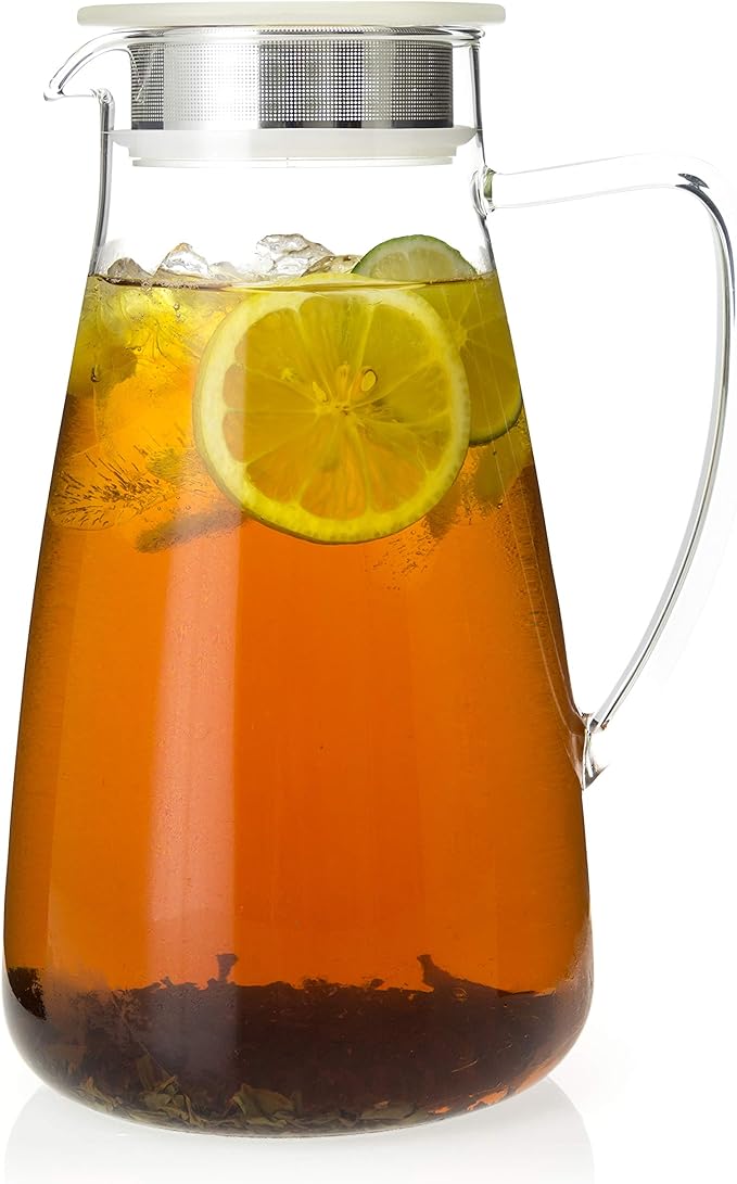 FORLIFE 838-A-ICE Flask Glass Tea Jug Pitcher, 64 oz, Ice