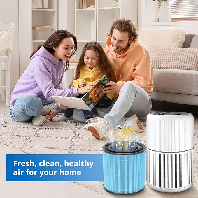 4 Pack AP0601 Filters Compatible with AIRTOK AP0601 Air Purifier 4-IN-1 HEPA Filter for Smoke Dust Odors Pollen Pet Dander Quiet 99.97% Removal to 0.3 Microns for Home Bedroom