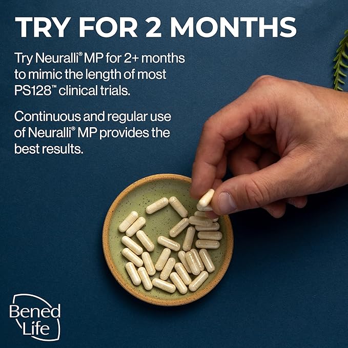 Bened Life Neuralli MP, Medical Food with PS128 for People with ASD and PD (90-Day Supply) - 3 Bottles (180 Capsules)