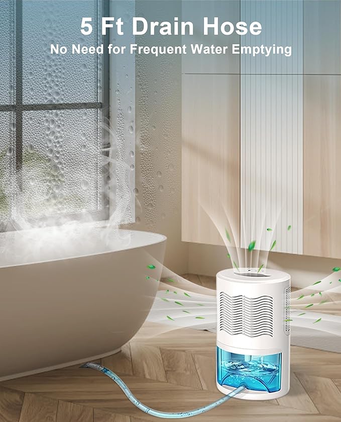 Gocheer Dehumidifiers for Home for Room,800 sq ft Dehumidifier with Drain Hose for Basement,68 OZ Small Dehumidifier for Bedroom Bathroom RV Closet with Auto Shut Off,7 Colors LED Light,Sleep Model