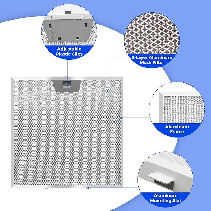 WB02X24872 Range Hood Grease Filter Replacement - 2 Pack, Fits 11 7/8 x 11 7/8 x 3/8 Inch Vent Hoods