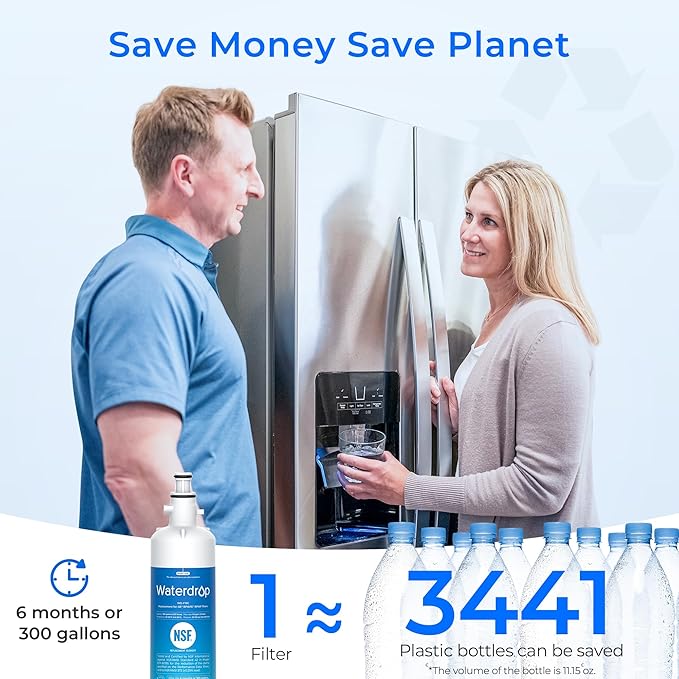 Waterdrop Replacement for GE® RPWFE®, RPWF (Built-in CHIP) Refrigerator Water Filter, Compatible with GFE28GYNFS, GFE28GELDS, PFE28KELDS, PFE28KYNFS, GFD28GELDS, PWE23KELDS, 4 Filters