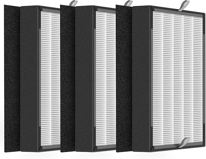 3-Pack 45i and Flex Replacement Filter Compatible with BreatheSmart Flex and 45i Purifiers, 3×2-in-1 Filters + 3×Carbon Pre-Filters