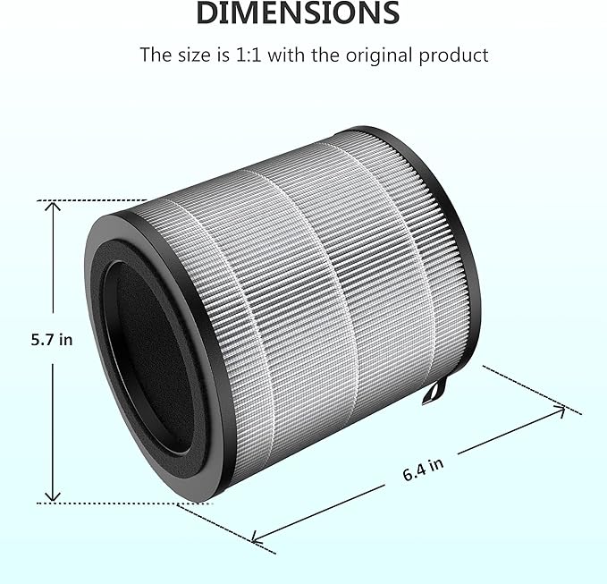 JF100 Replacement Filter, Compatible with JF100 Air Purifier, 3-in-1 Pre-Filter, H13 True HEPA and Activated Carbon Filtration System, 2 Pack