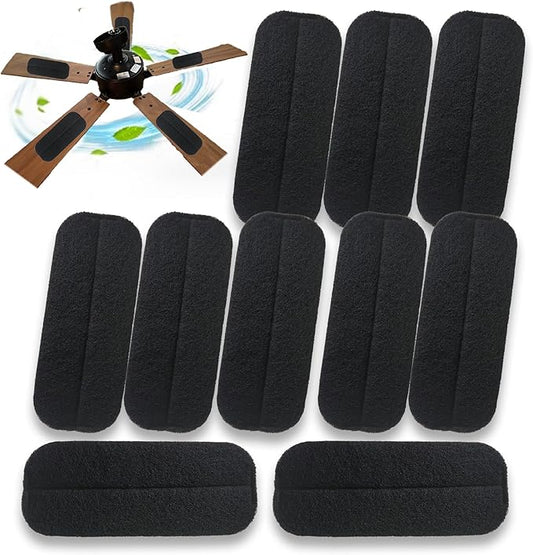 10PCS Activated Charcoal Ceiling Fan Filters, Universal Activated Coconut Shell Carbon Air Filter, Easy-Stick Ceiling Fan Filters for Clean Air | Eliminate Odors, Dust, and Pollutants