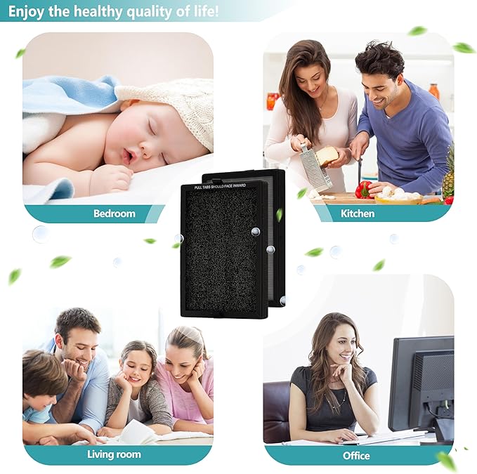 KF250 1200e Air Purifier Replacement True HEPA Filter, Compatible with Kenmore 1200e Series Air Purifier PM2010, 2-Pack