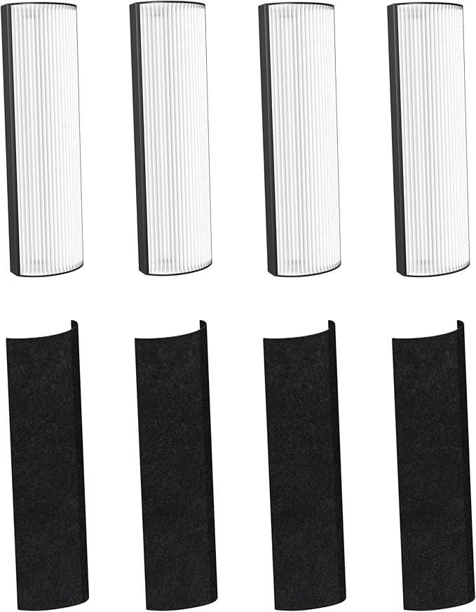 Nispira 2-in-1 True HEPA Replacement Filter PETWRFIL For Pure Enrichment PureZone Elite 4-IN-1 Tower Air Purifier PEAIRTWR. 4 Packs