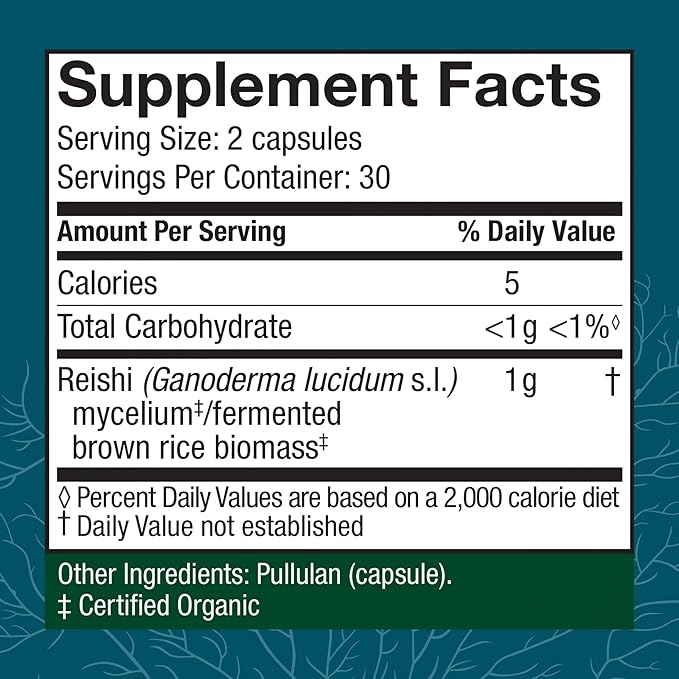 Host Defense Reishi Capsules - Heart & Immune Health Support Supplement - Mushroom Supplement to Support Energy & Vitality - Reishi Supplement to Aid Overall Well-Being - 60 Capsules (30 Servings)*