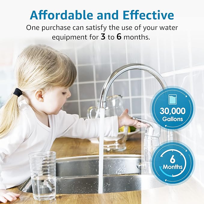 AQUA CREST FXHSC Whole House Water Filter Replacement for GE® FXHSC, GXWH40L, GXWH35F, American Plumber W50PEHD, W10-PR, Culligan® R50-BBSA, 5 Micron 10" x 4.5", High Flow Sediment Filters, Pack of 3