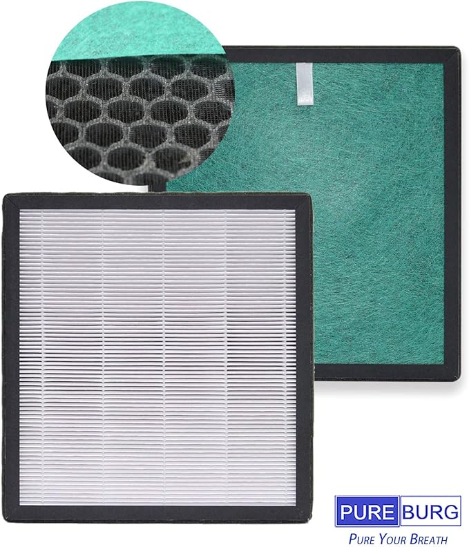 PUREBURG Replacement HEPA Filters Compatible with NASH AP-1 PureSmart WiFi Air Purifier,2-Pack H13 4-Stage Filtration Activated carbon 2-IN-1 Air Clean Dust VOCs Odor