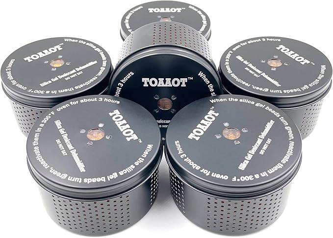 Gun Safe Dehumidifier, Moisture Absorbers, TOAAOT 200g Silica Gel Canister for Gun Case, Tool Box (6 Units)