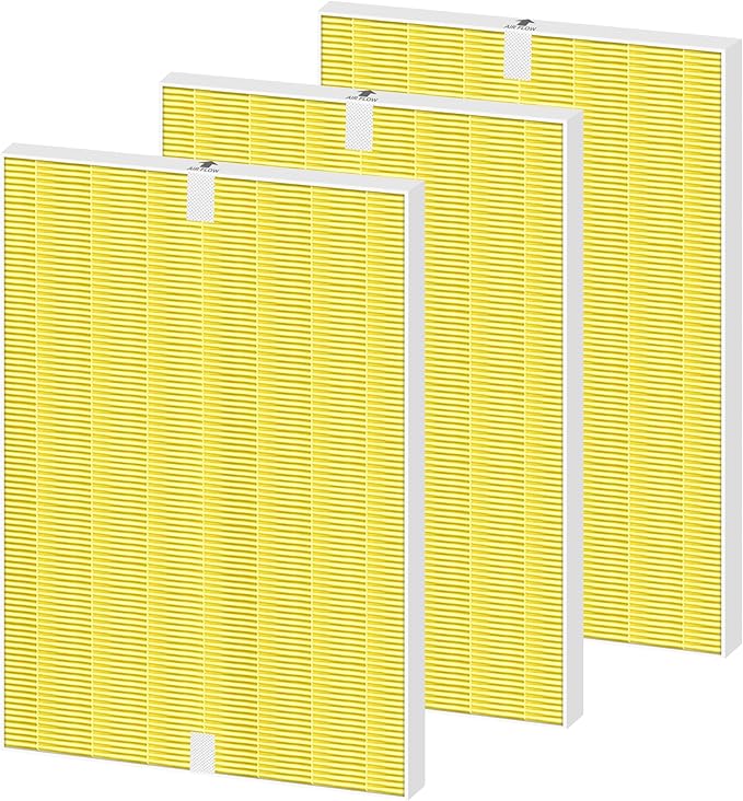 3 Pack 116130 HEPA Pet Care Replacement Filter H for Winix 5500-2 Am80 Plasmawave Air Purifier True HEPA Filter,Yellow