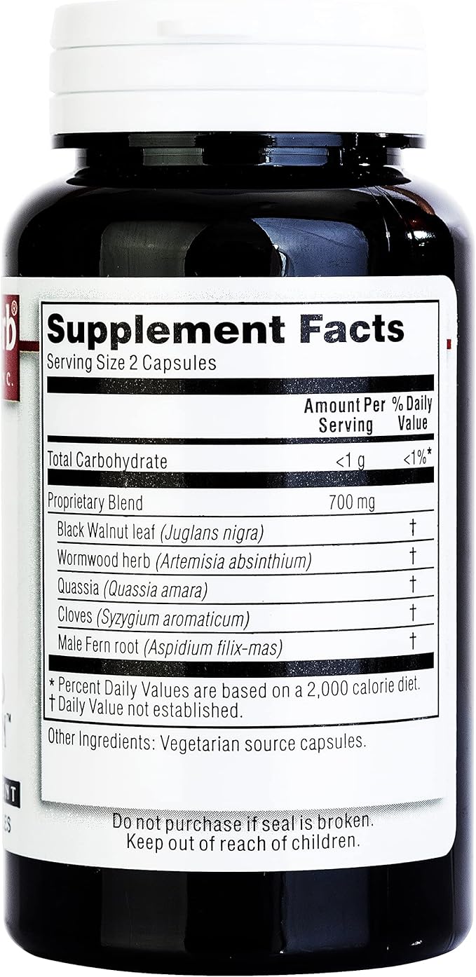 Kroeger Herb, Wormwood Black Walnut Clove Detox Cleanse, Quassia, Worm Wood Detox Cleanse - Wormwood Herb, Non-GMO, Gluten Free, No Preservatives or Fillers - 200 Capsules, Made in USA