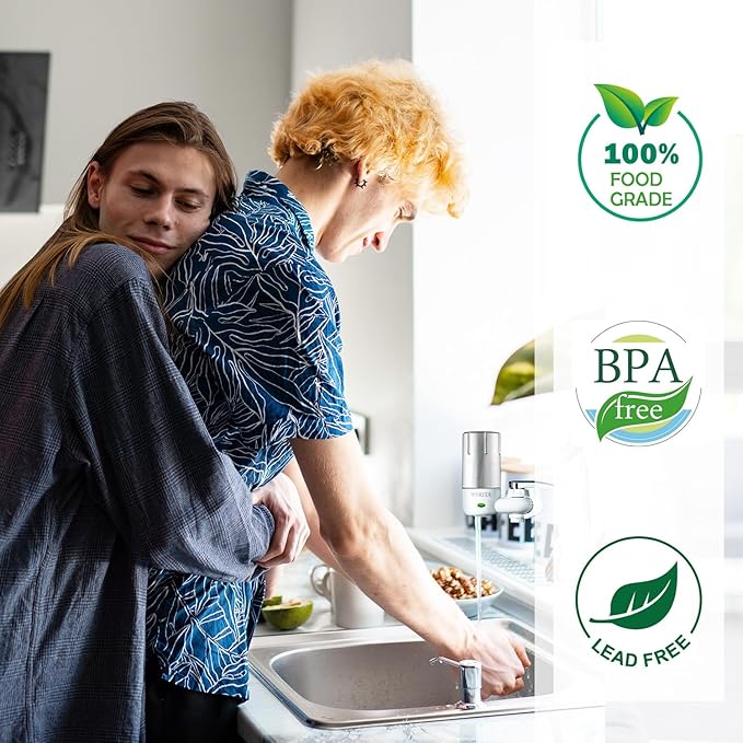 Faucet Water Replacement Filter Compatible with Brita Faucet Filtration Systems, Fits All Brita Tap Water Filters, Pack of 3 (Chrome)