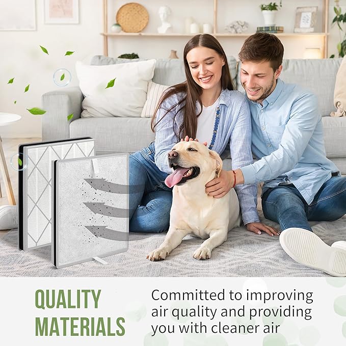 HE401 Filter Replacement for Shark Air Puri-fier 4 Filter Replacement, Compatible with Shark Air Puri-fier 4 HE400 HE401 HE402 HE405, 2-Pack H13 True HEPA with Advanced Odor Lock Filter