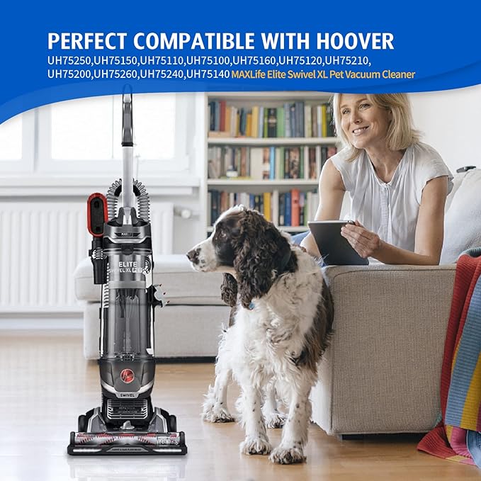 2 Pack Filter Replacement Parts for Hoover UH75250、UH75150、UH75110、UH75100、UH75160、UH75120、UH75210、UH75200、UH75260、UH75240、UH75140 MAXLife Elite Swivel Pet Vacuum Cleaner, Compare to Part: