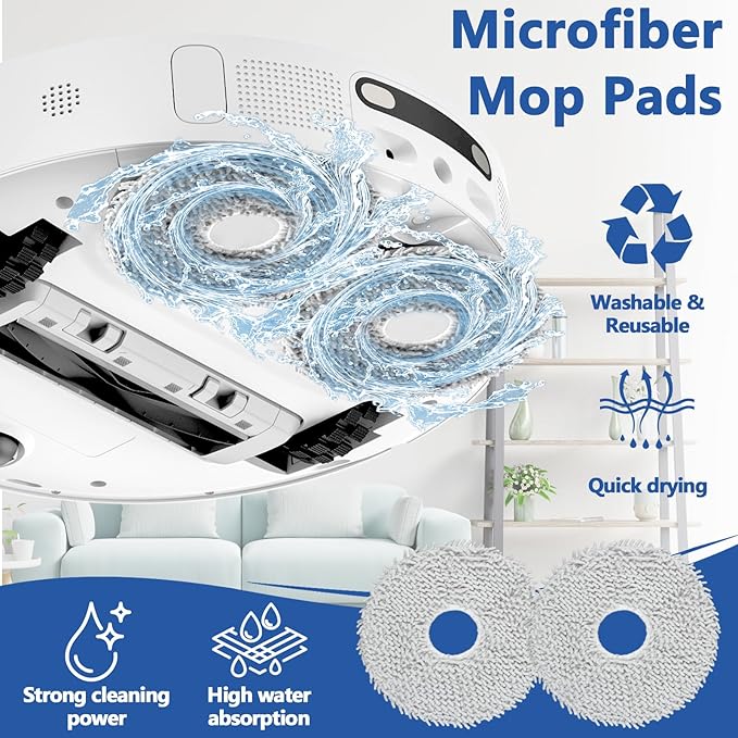 22 Pack Replacement Parts for ECOVACS T20 Omni/Max/Pro,Ecovacs T20 Max Vacuum Cleaner Accessories Kit, 1 Main Brush, 4 Hepa Filters, 4 Mop Pads, 6 Vacuum Bags, 6 Side Brushs, 1 V-shaped brush