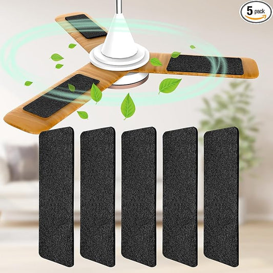 Ceiling Fan Filters for Blades, 5Pcs Activated Coconut Shell Carbon Ceiling Fan Air Purifier Pads, Easily Sticks Unscented Air Filters for Common Household Contaminants